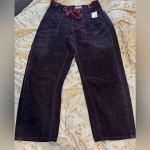 We the Free Lo slung flocked moxie jeans